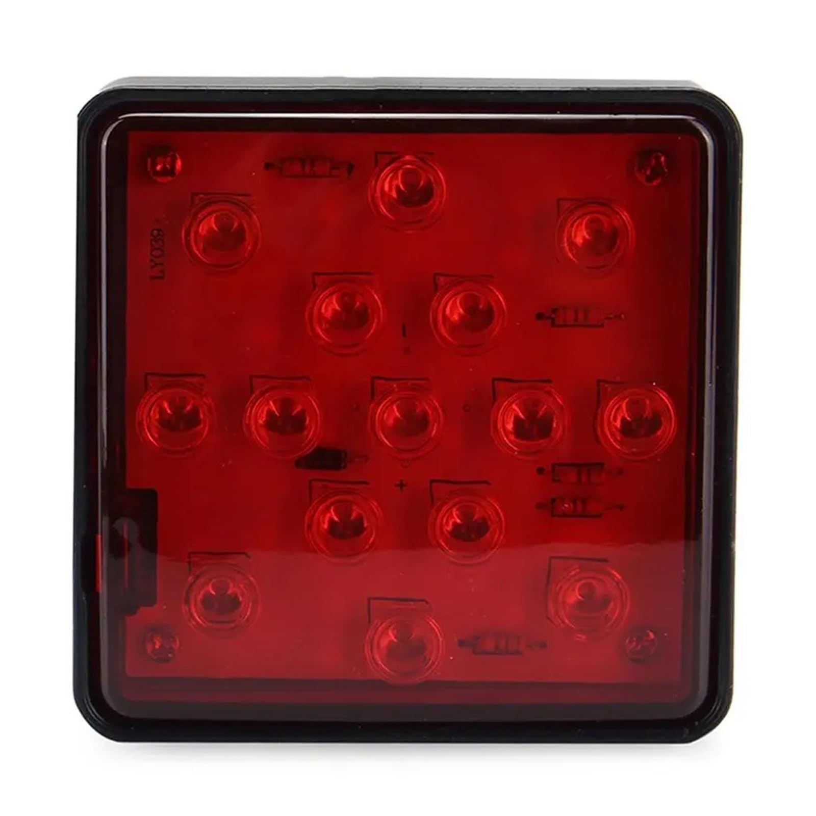 Genérico Rojo 15 LED 2 Pulgadas Remolque camión Enganche Remolque Receptor Cubierta luz de Freno con Pin 12V