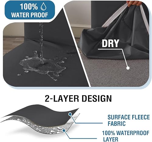 Miniatura 4 de H.VERSAILTEX Juego de 2 fundas 100% impermeables para sillas de comedor, fundas elásticas para sillas de comedor, fundas protectoras para sillas de