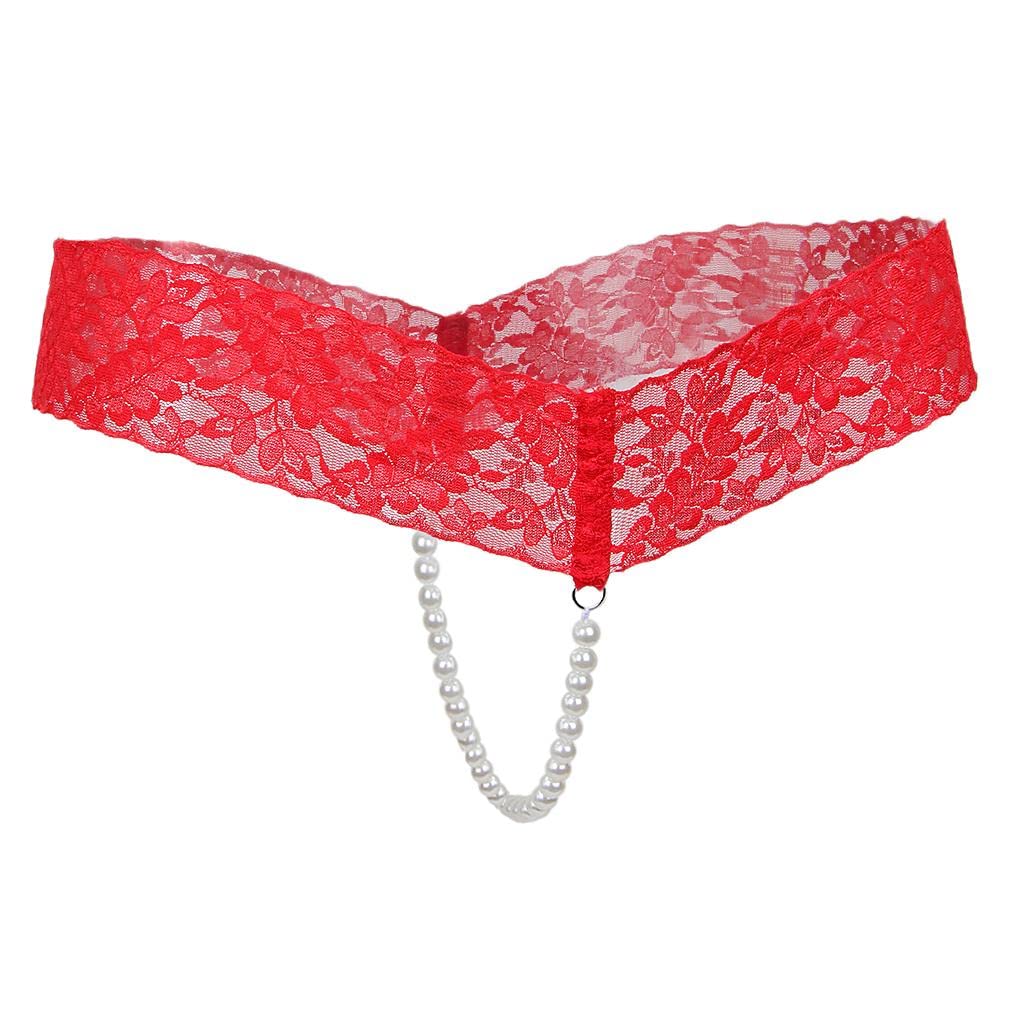 BNF®2xWomen Crotchless Panties Lace Underwear Pearls Strings Red|Clothing, Shoes & Accessories | Womens Clothing | Sleep | Panties-image-28