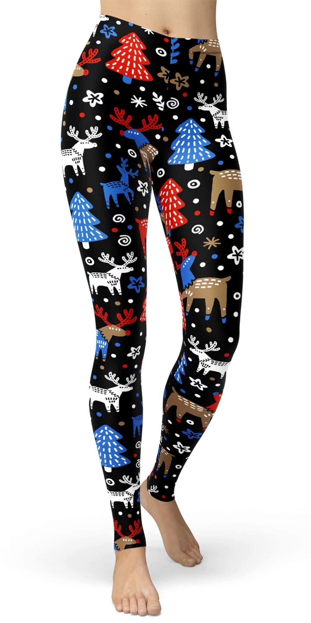sissycos Women's Christmas Halloween Crossover Leggings High Waisted