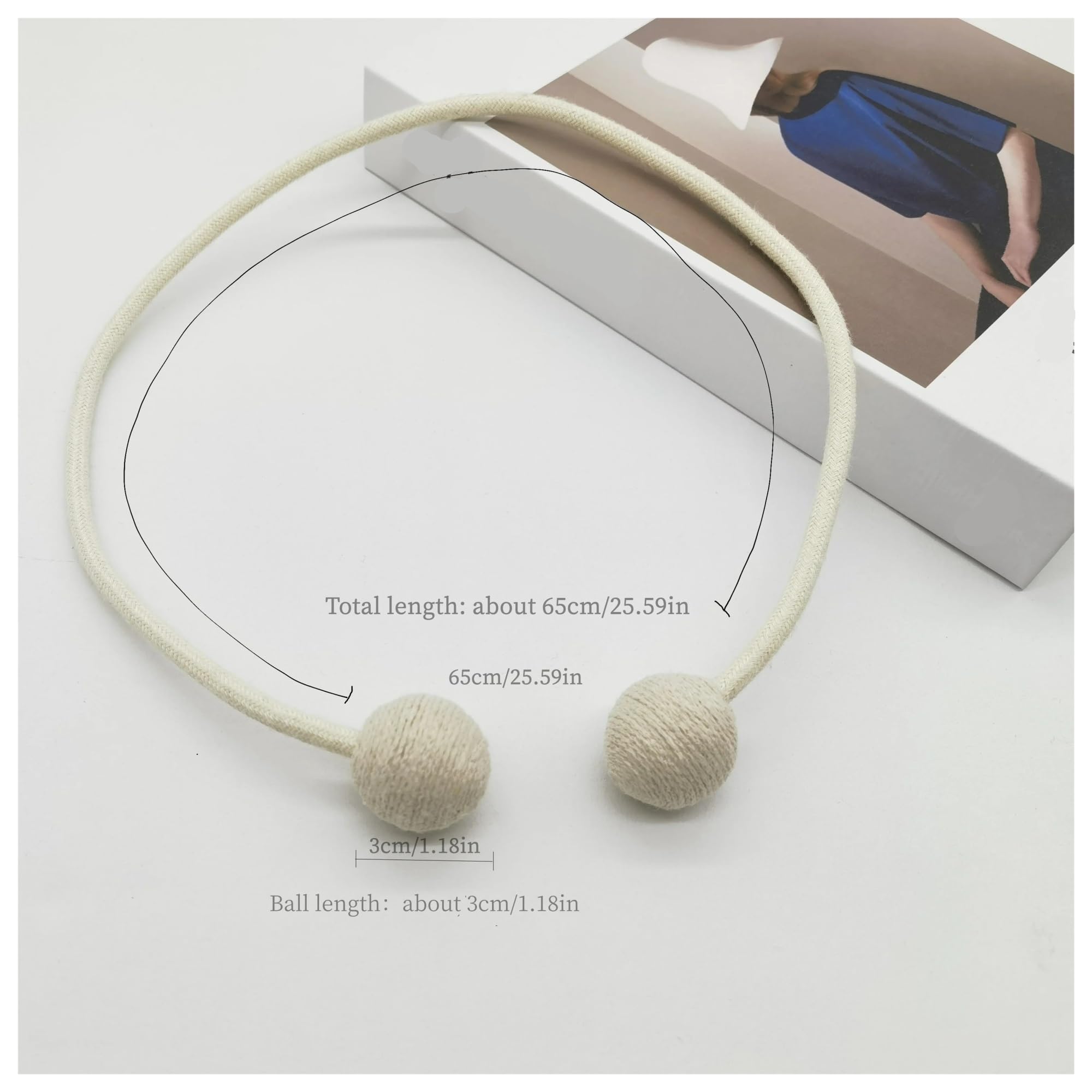Embrasses de Rideaux en Boules Bois fabriquées à la Main, 2 pièces, décorations Simples, adaptées aux Salon et Chambre Coucher pour Maison