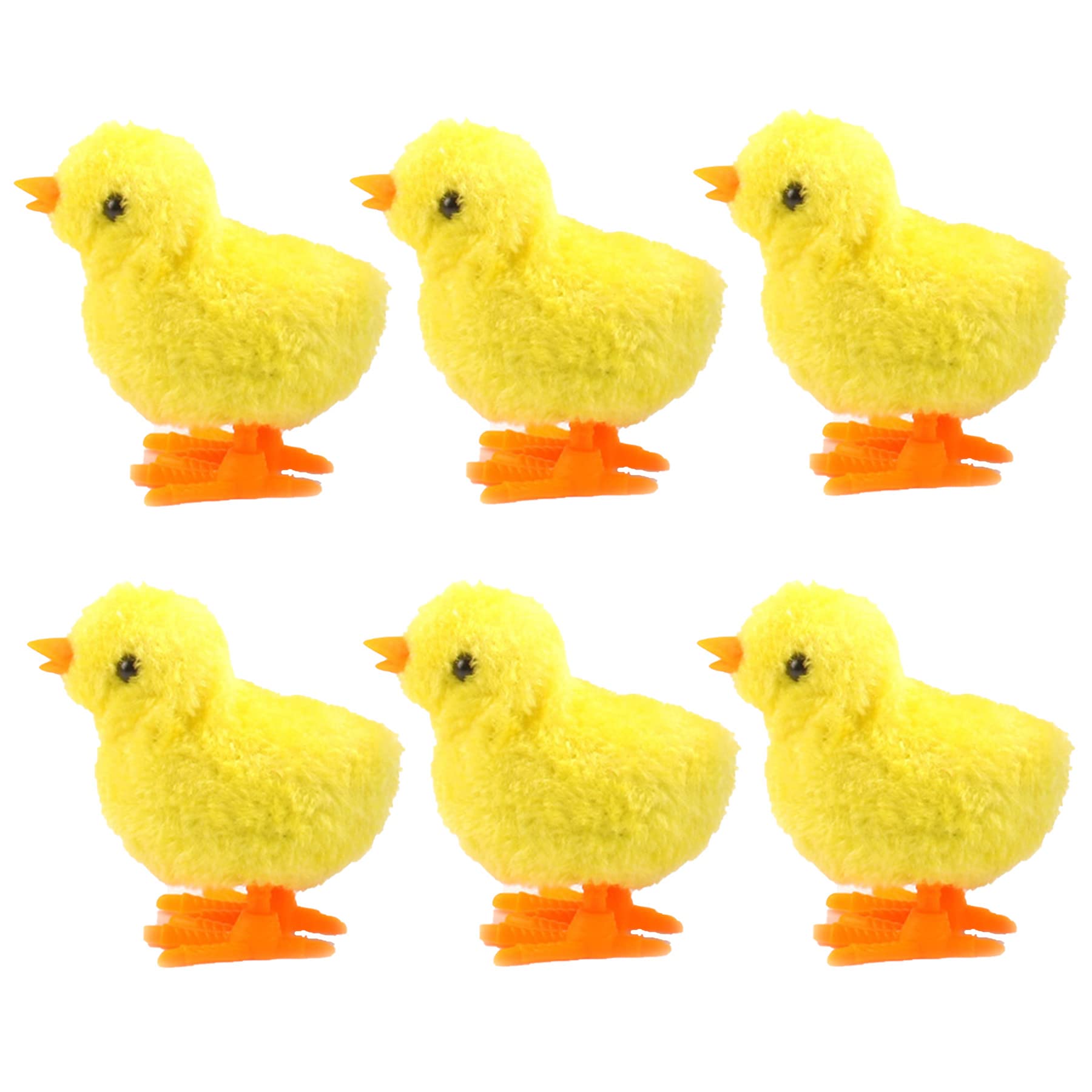 6Pcs Wind up Chick for Kids Party Game, Wind up Chicken Bunny Toys, Rabbits Easter Clockwork Jumping Chicken Bunnies Plush Toys for Egg Basket Fillers, Kids Party Gift Favours