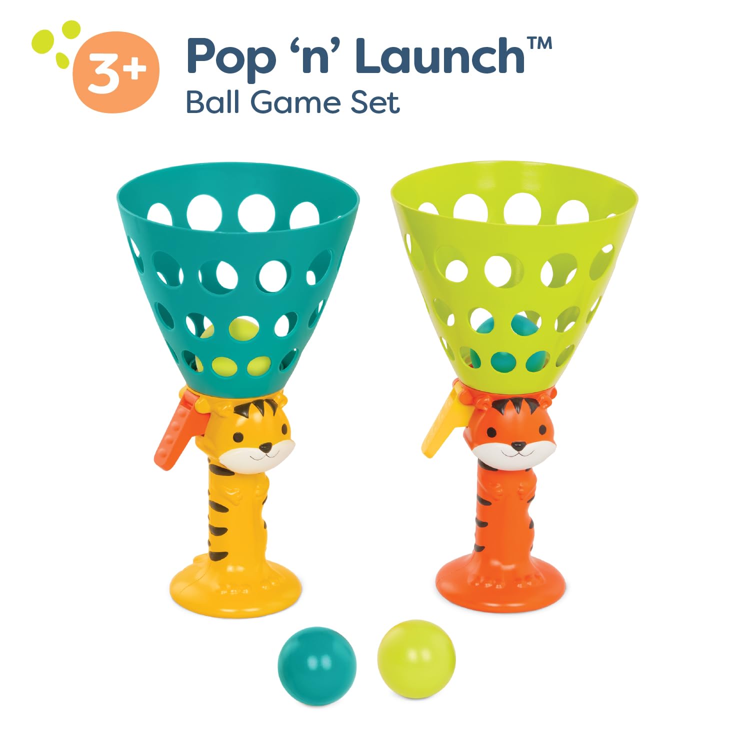 B. zabawki B. - Pop & Catch 2 4 Gry kulkowe dla dzieci - Aktywność na zewnątrz - 3 lata + - Pop 'n' Launch, BX2274Z