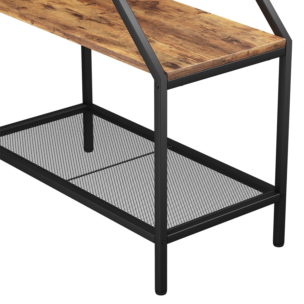 Vicco Tavolino da salotto Fyrk, Rovere rustico, 30 x 60 cm con 2 scomparti aperti, utilizzabile per l'ampliamento di superfici di lavoro o di appoggio