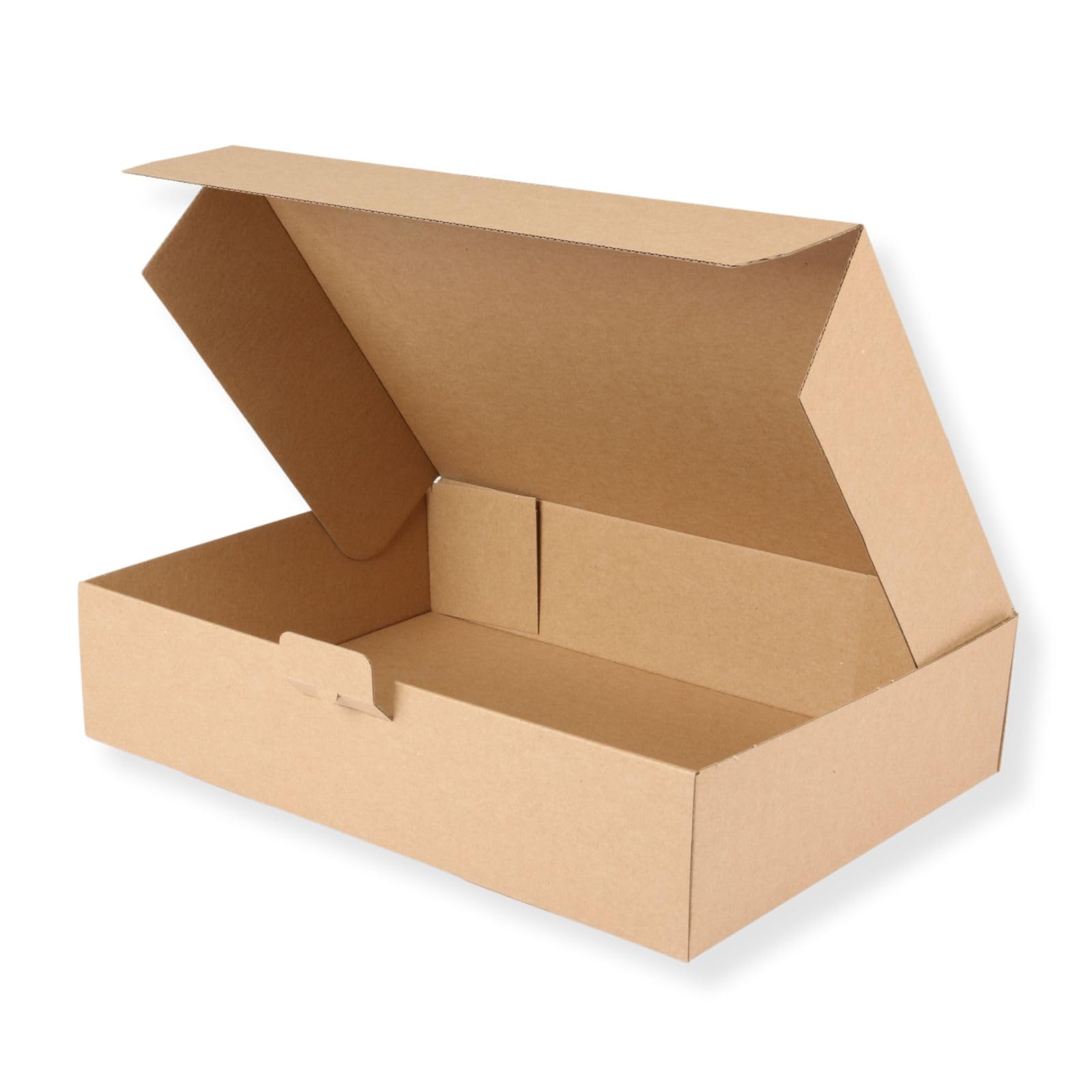 Karton 350 x 250 x 80 mm mit Seitenverschluss (200 Stück), DHL Kleinpaket, Versandkarton, Faltkarton, Schachtel, braun