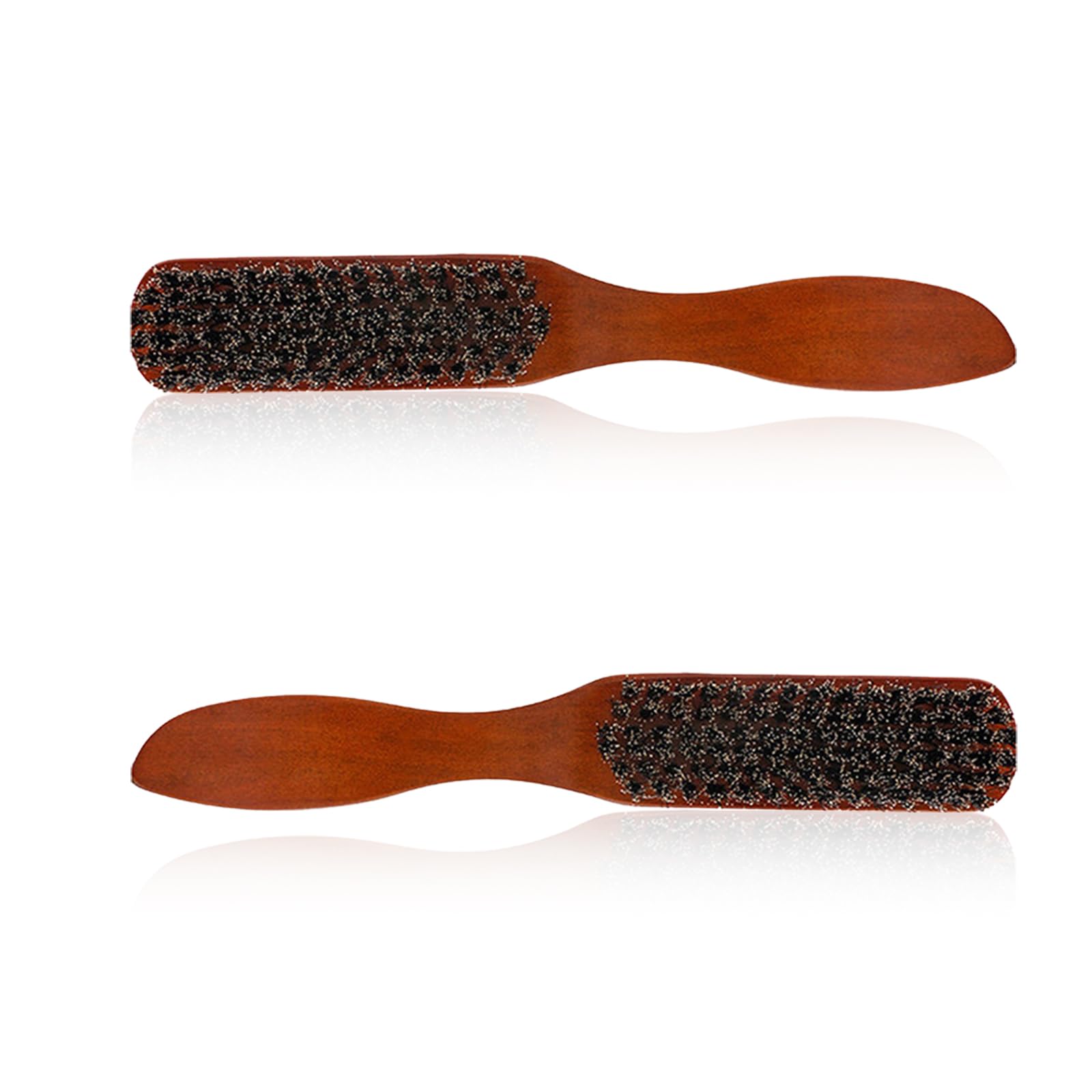 TECKI 2 Piezas Cepillo Cerdas Jabali - Cepillo De Pelo De Cerdas De Jabali, Cepillo De Moño De Moda, Cepillo Barba para Hombres, Peine Desenredan para Mujeres, Herramientas Profesionales De Peluquería