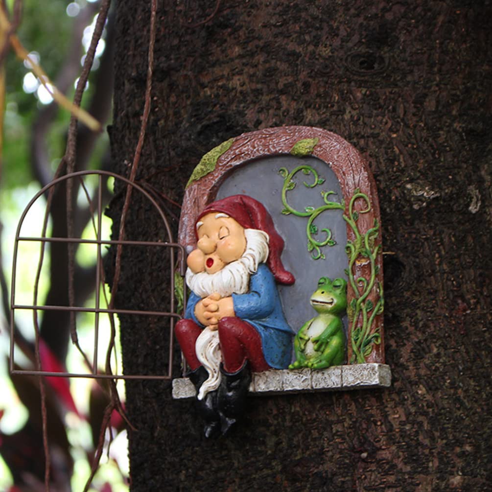YARNOW Statua Da Giardino in Resina Decorativa Di Nani Addormentati Per Arredamento Casa e Giardino