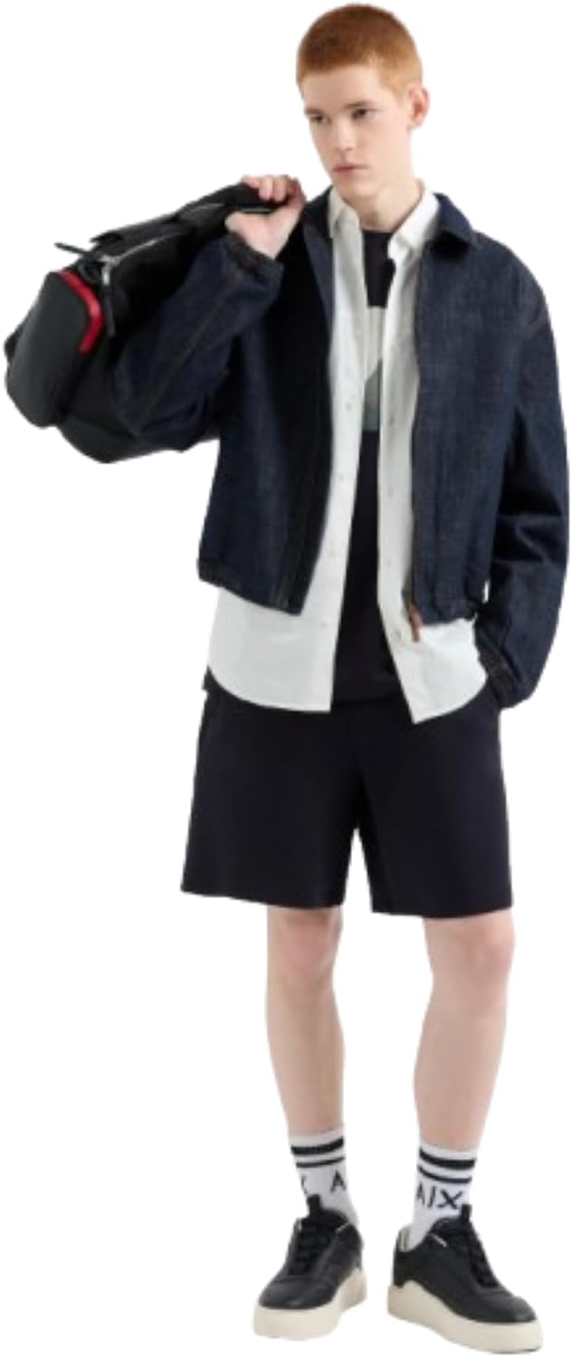 Armani Exchange Mens Limited Edition Blue Edition Fleece Short