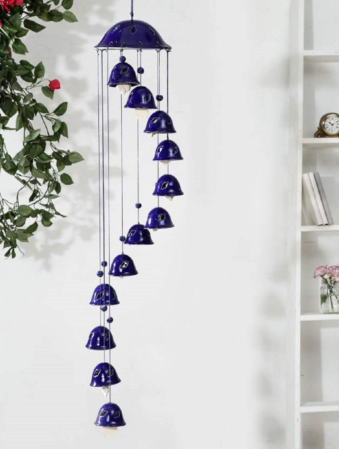 Lyallpur Stores Ceramic Wind Chime - Big (95 cm, Blue Color)
