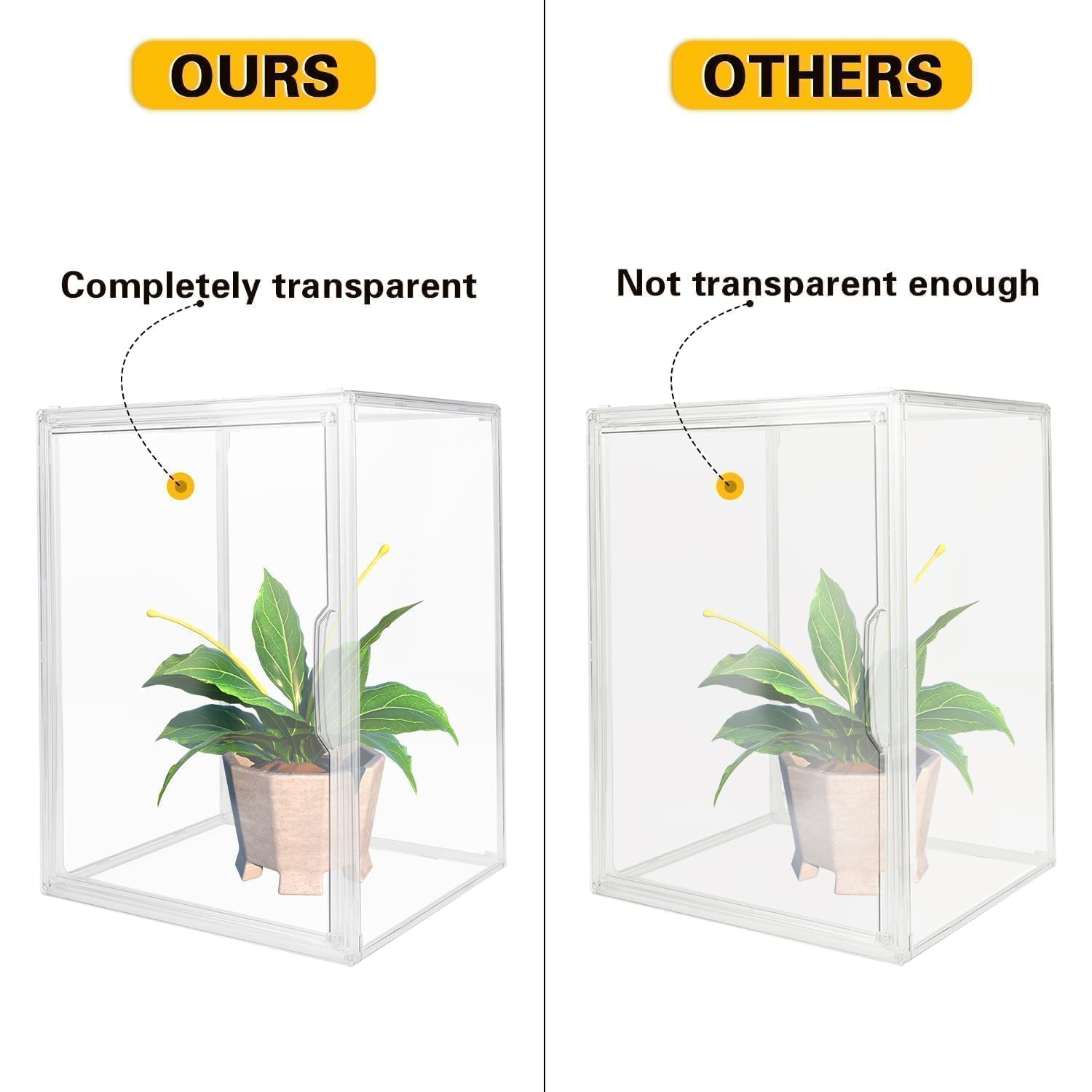 GUDEMAY Transparente stapelbare Kunststoffboxen mit magnetischem Verschluss - Staubdichte Aufbewahrung Vitrine Schaukasten Ideal für Figur, Bücher, Kosmetik, Schuhe und Handtaschen (3er Set)