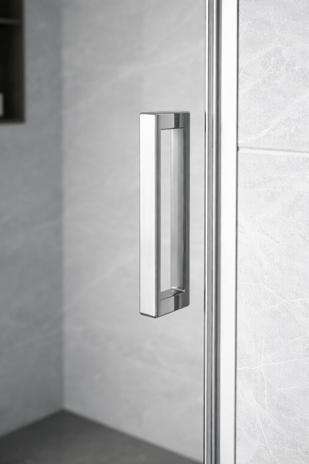 Box Doccia Scorrevole per nicchia trasparente 6mm in cristallo temperato porta con maniglie e profili cromati reversibile h195 (150cm)