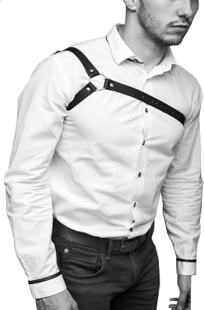 Punk Harajuku Mens Black Leather Body Chain Chest Harness Cage Belt Adjustable Buckle Straps ClubWear Costume