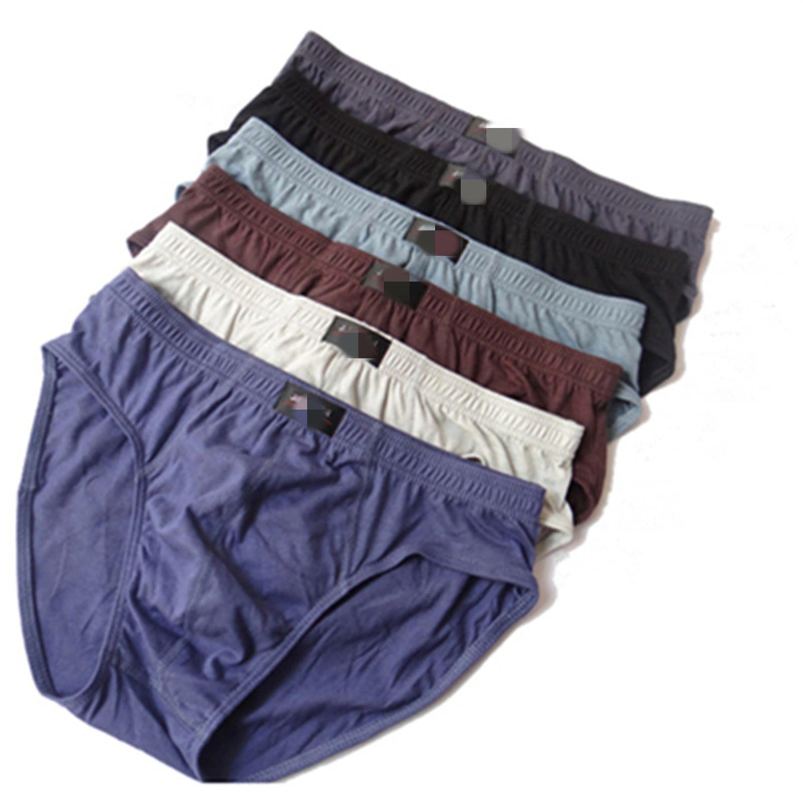Calzoncillos Hombre Breve Hombres Sólidos 6 Unids Pantes De Comunzgulo De Algodón Más Tamaño