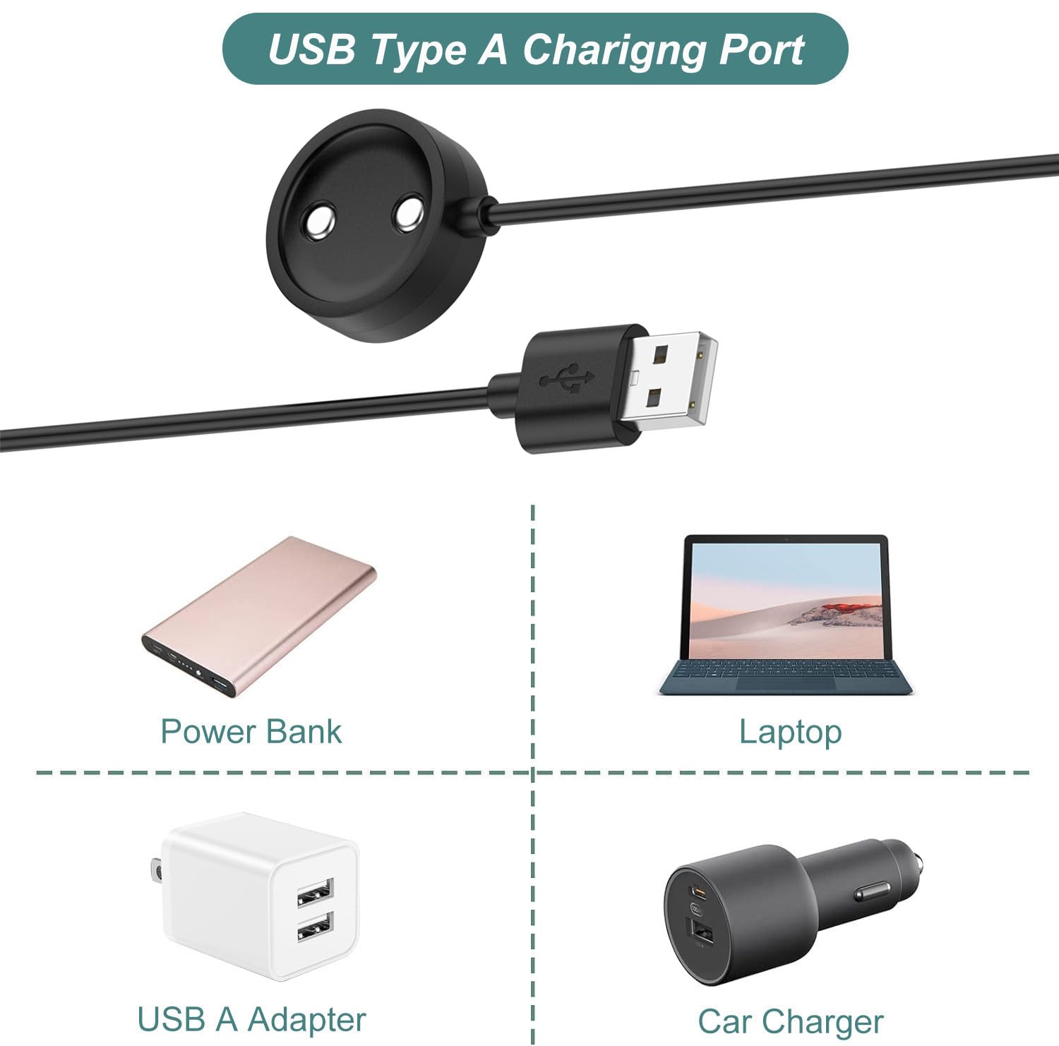 Kissmart Cargador para SUUNTO 9 Peak Pro/Vertical/Race/Race S/Ocean, estación de carga de reloj deportivo GPS con cable USB de 3.3 pies