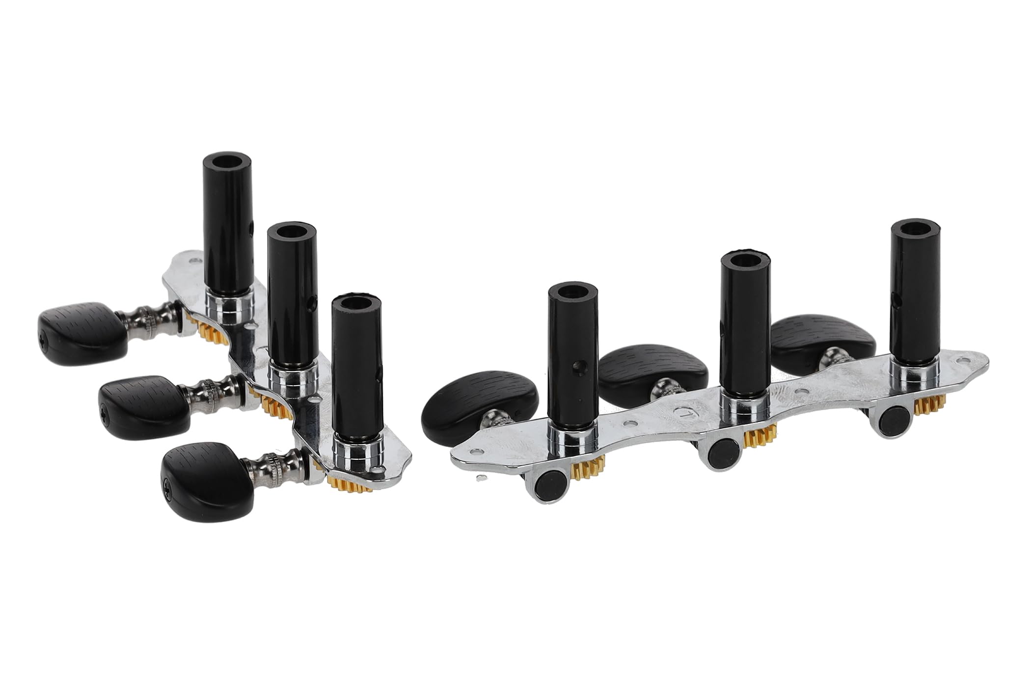 GEWA Meccanica per chitarra classica - Albero in nylon Ø 9,5 mm nero - Distanza tra gli alberi 35 mm - Manopole in acrilico avvitate - Set cromato lucido - senza Lyra