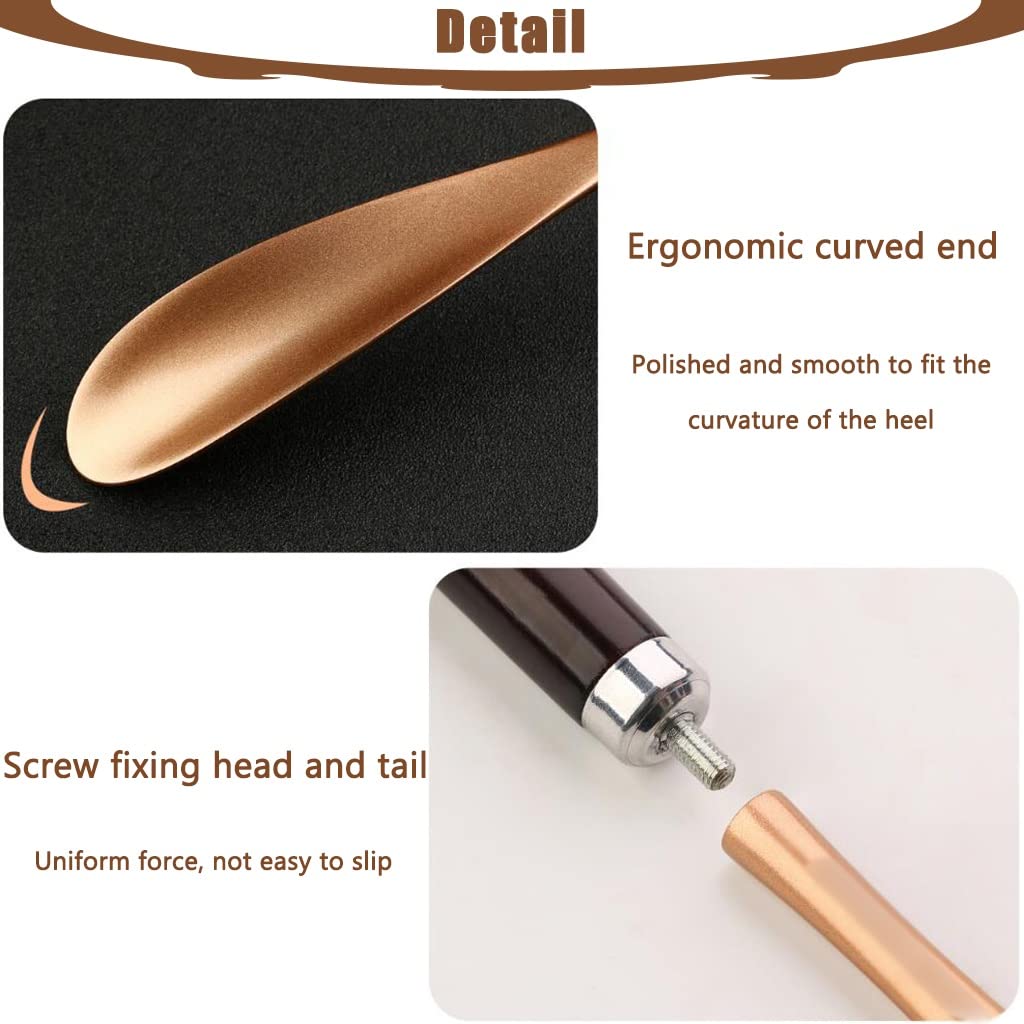 Calzador Mango Largo para Personas Mayores Hombres Delfín Dorado y Plateado de Lujo Calzador Extra Largo, Ayudante de Zapato de Hombre Perezoso de aleación de a(Oro 60 * 6cm)