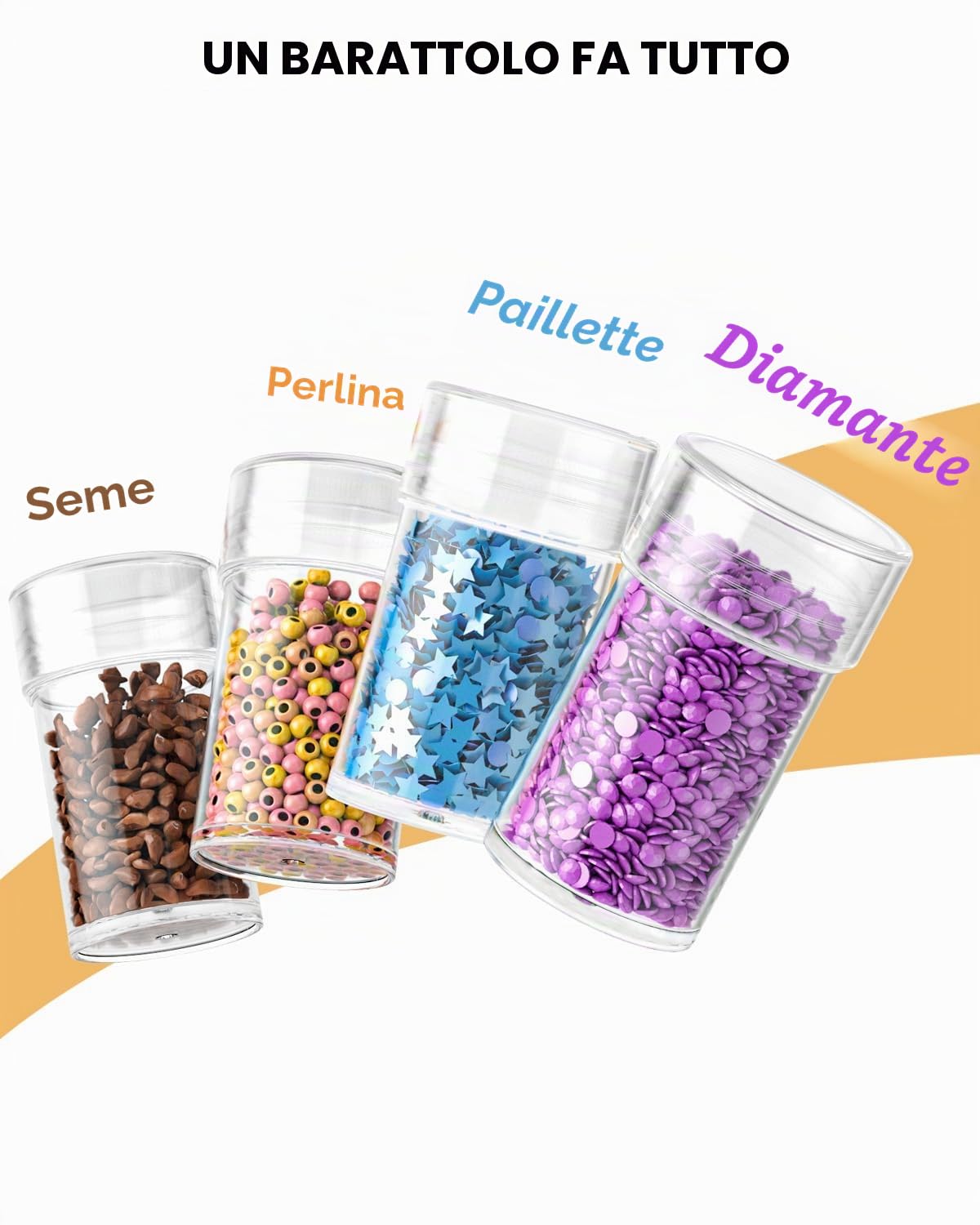 ARTDOT Diamond Painting Kit Accessori Completo, 4 Pezzi Impilabili per Pittura Diamante con 128 Scomparti Singoli per Perline, Nail Art, Pillole E Strass