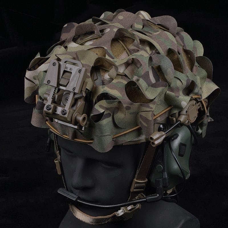 Tactical Fast Helmet PJ BJ MH Breathable Mesh Camo Tactical Helmet CoverTactical Gear Fast Helmet Cover in Size M/L