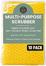 Unha’s Heavy Duty Dish Scrubbers Mesh Cloth, 10-Pack – Non-Abrasive, Quick-Dry Polyester Dishes Scouring Pads, Odorless, Non-Absorbent Kitchen Net Cloths