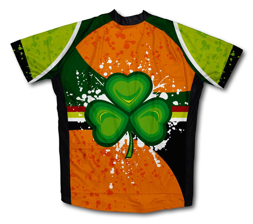 ScudoPro St. Patrick's Day Lucky Leaf Short Sleeve Cycling Jersey for Women - Size XL Orange