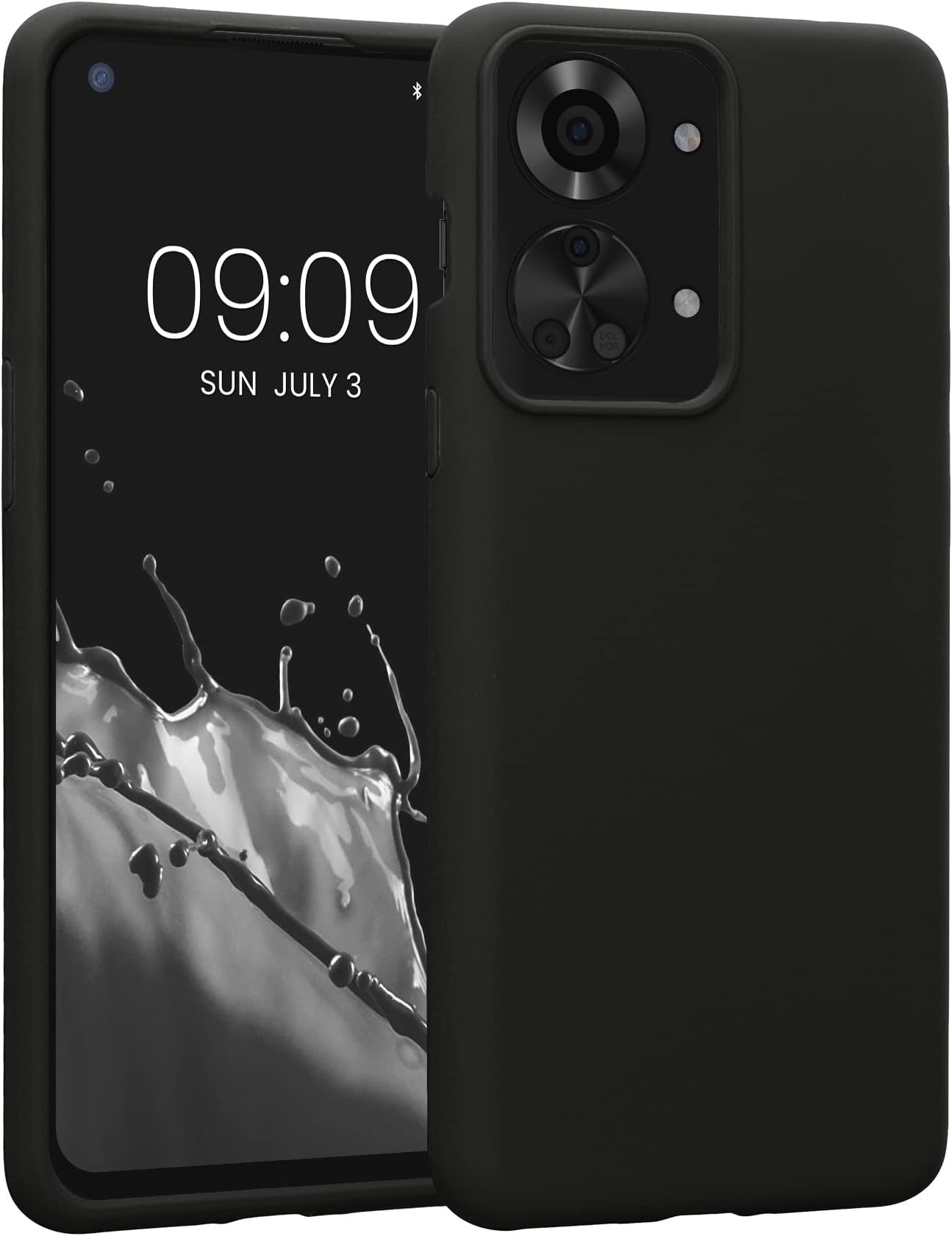 kwmobile Case Compatible with OnePlus Nord 2T 5G Case - TPU Silicone Phone Cover with Soft Finish - Black