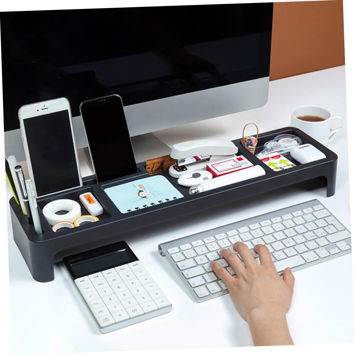 ULTECHNOVO Supporto per Tastiera in Abs Scaffale per Computer Semplice Mensola di Supporto per Tastiera Domestica Organizza Appunti Articoli Telefono Penne