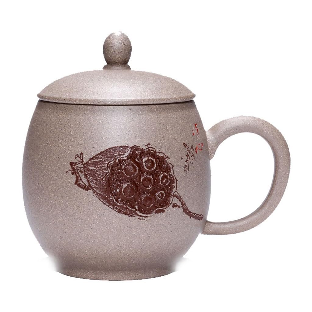 Kubki Matcha Kubek na wodę z pokrywką Kubek biurowy 480 ml Fioletowy Kubek z piaskiem Ręcznie robiony kubek do herbaty Zestaw do herbaty z zaparzaczem