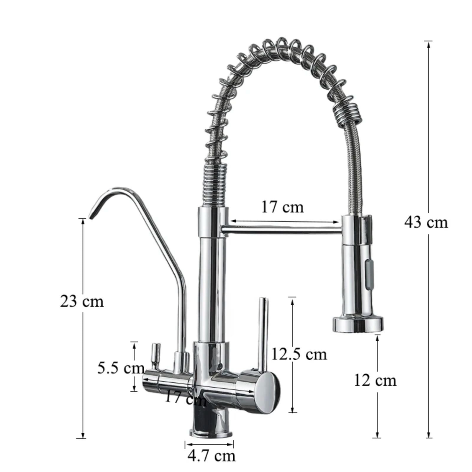 Verchromte Filtration Küchenarmatur Reinigung Spültischarmatur Deckinstallation Heiß- und Kaltkran Gourmet Küchenarmatur