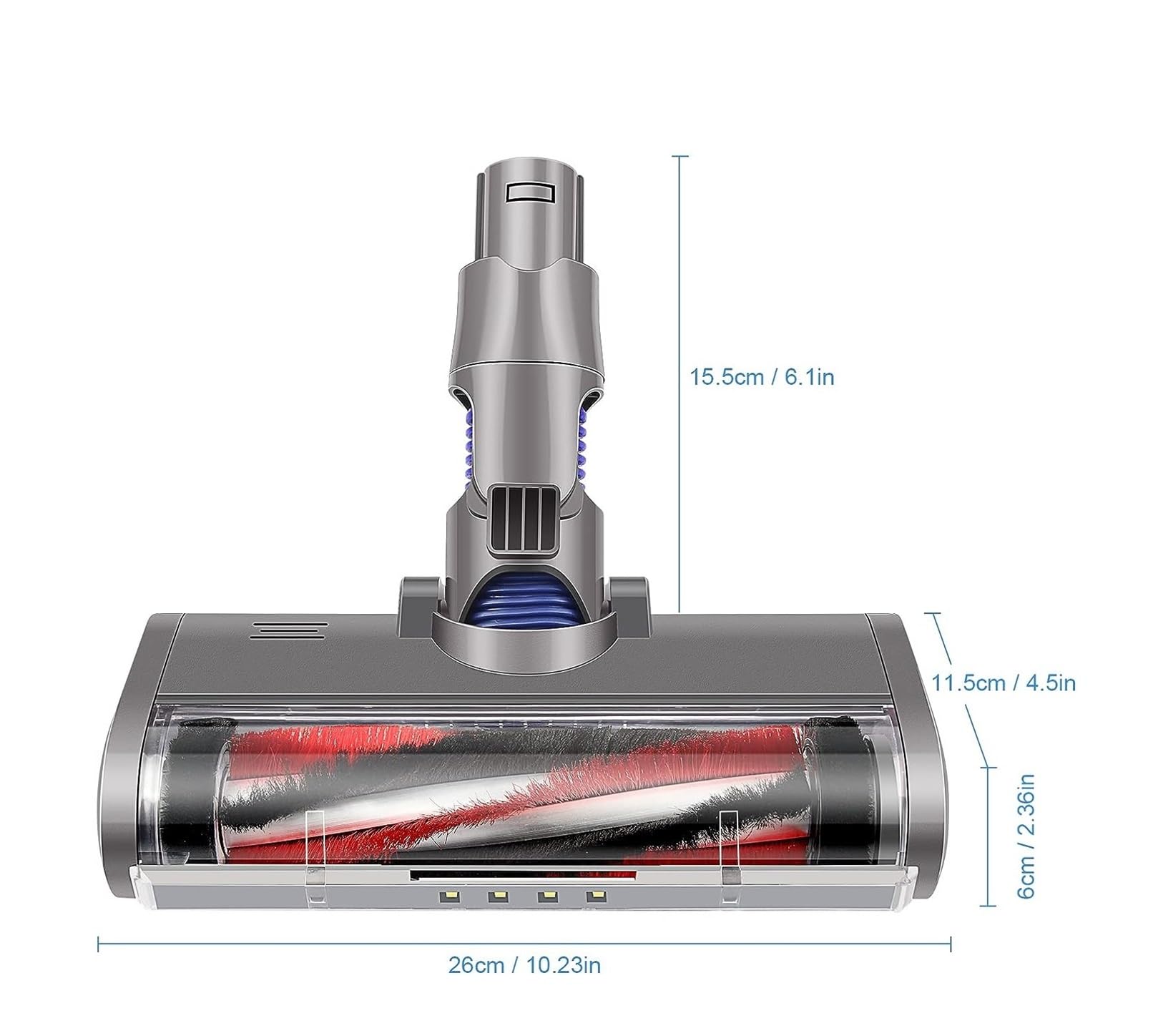 Compatible for Dyson, V6 DC44 DC58 DC59 DC61 DC62 Aspiradora Cabezal de cepillo de piso motorizado Cabezal de rodillo de barredora suave Reemplazo de cepillo de piso