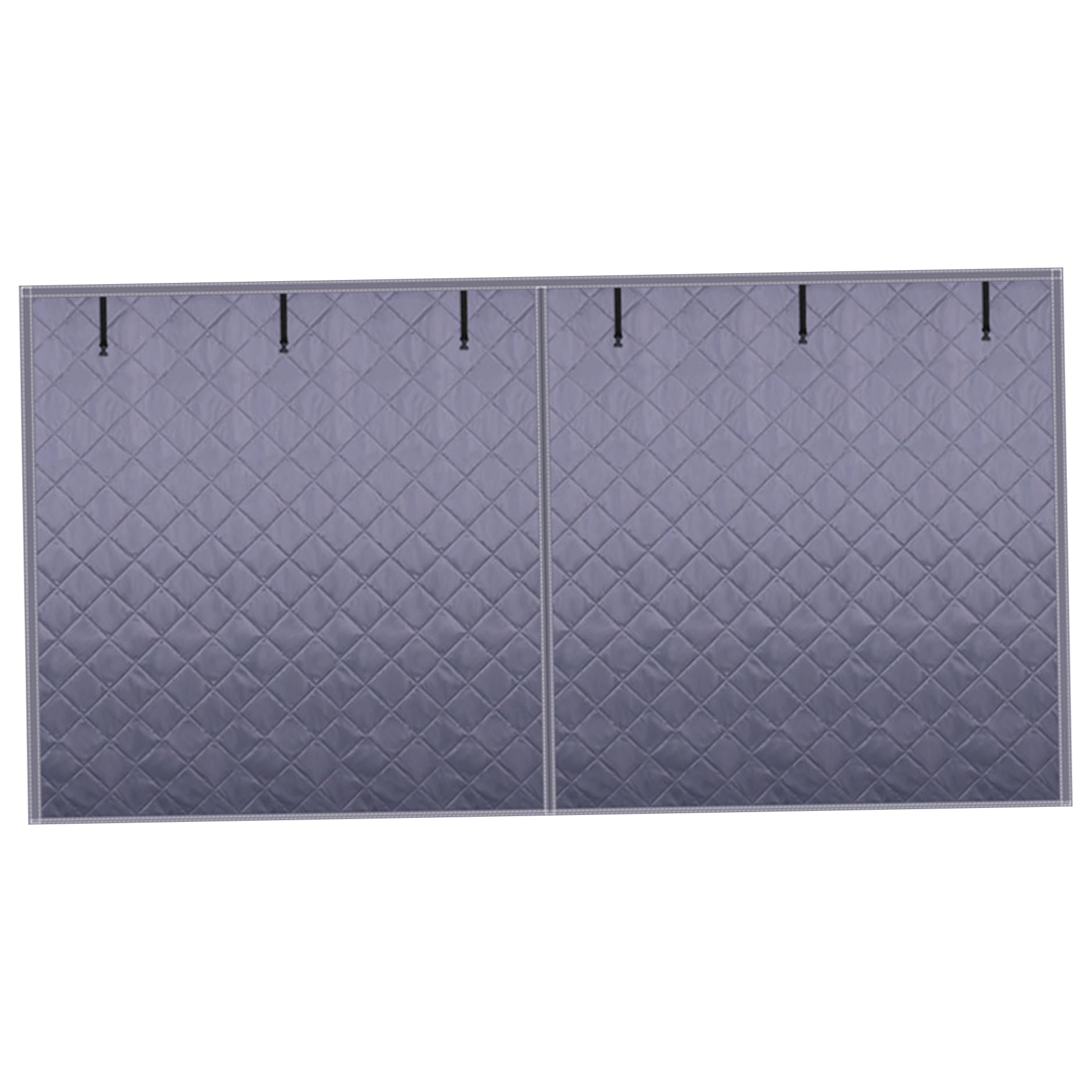 Cortina de garaje térmica de algodón impermeable gris con aislamiento acústico de 2.4x2.1m