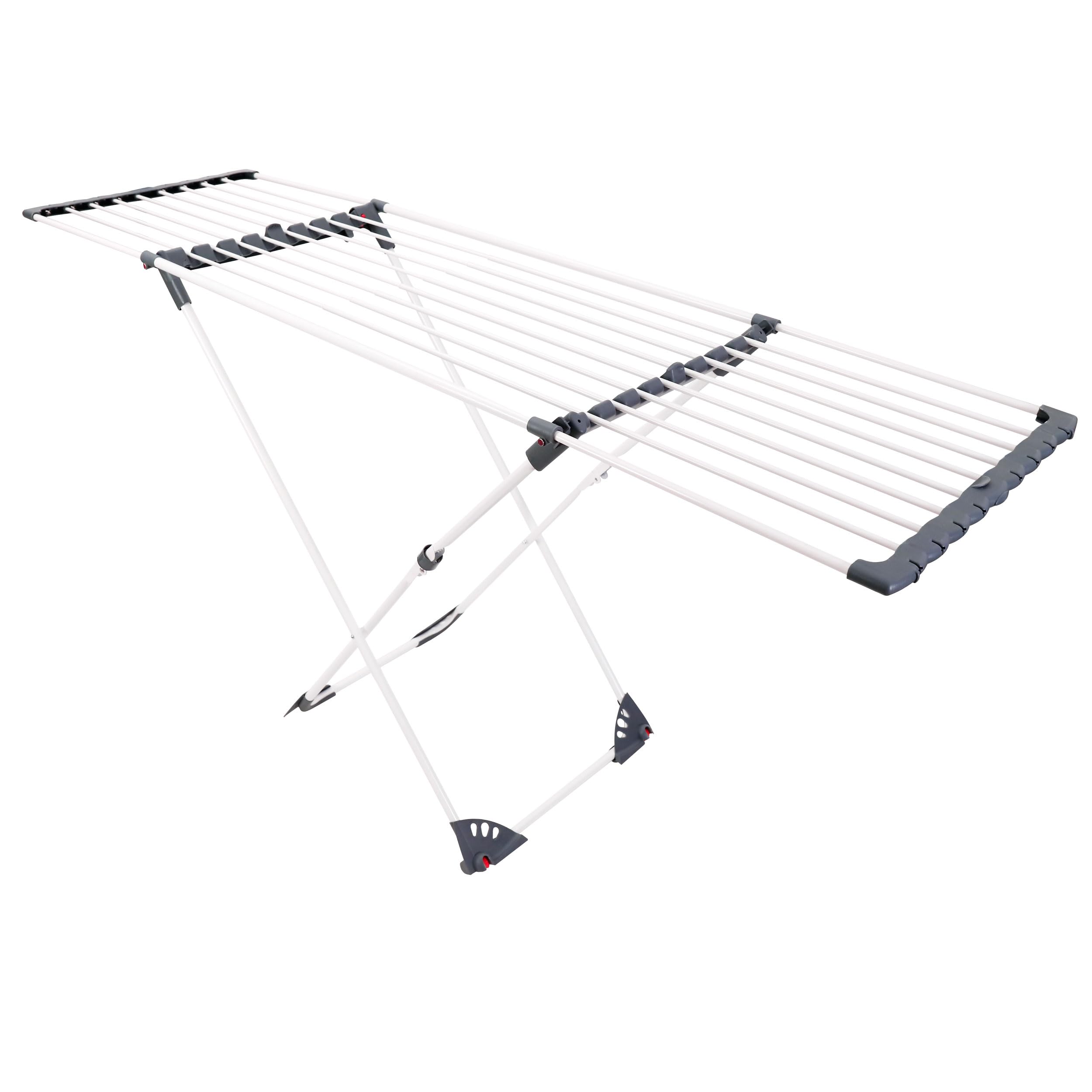 Wäscheständer Mit Rollen Ausziehbar Teleskopisch Wäscheflügeltrockner Wäschetrockner Ständer Stabiler Standtrockner Trockenfläche 20 M Ursula 108-190 x 56 x 95 cm