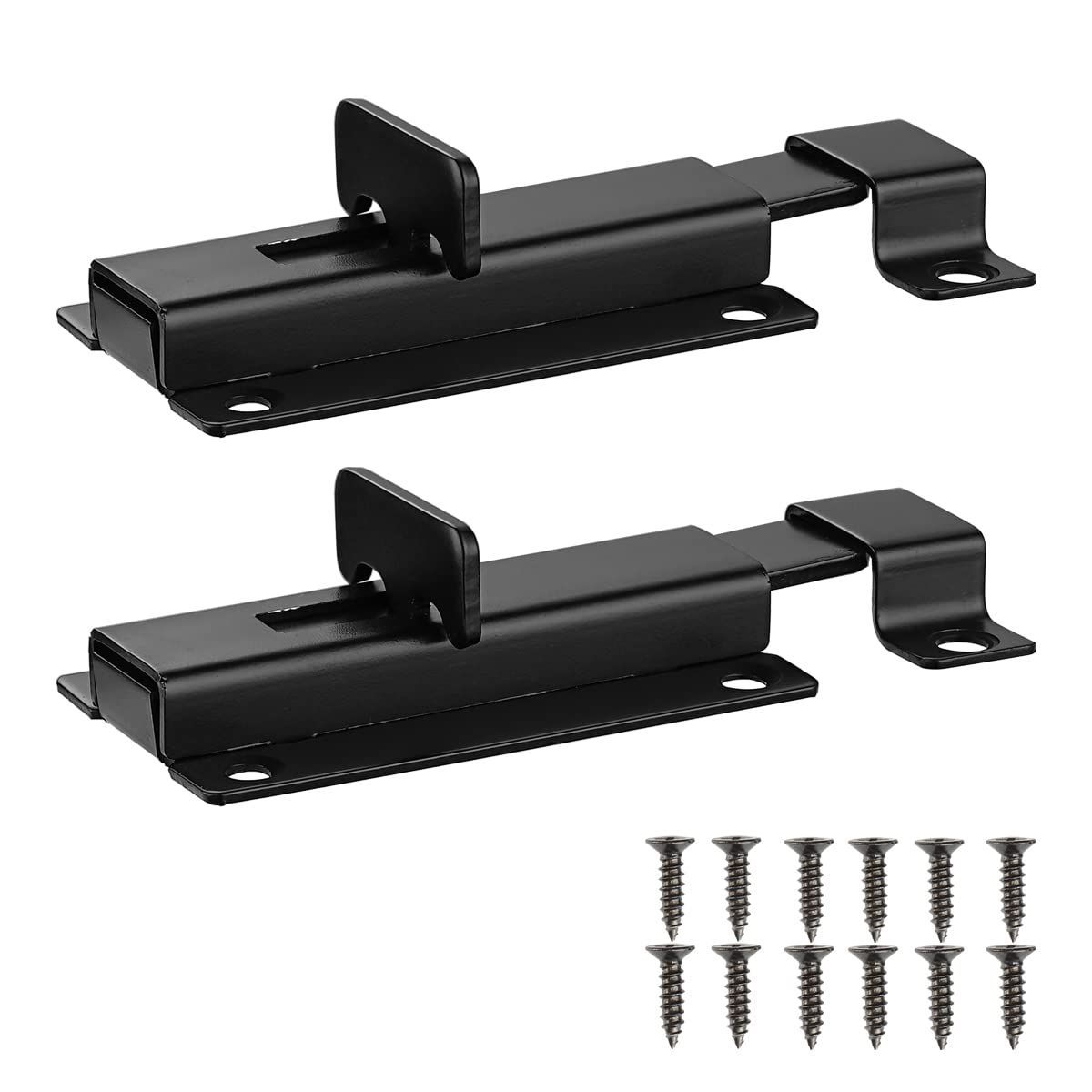 XXW Barrel Bolt Door Latch, Thickened Stainless Steel Sliding Door Lock, 3 Inch, Black, 2 Pack, 103BB-BL-2