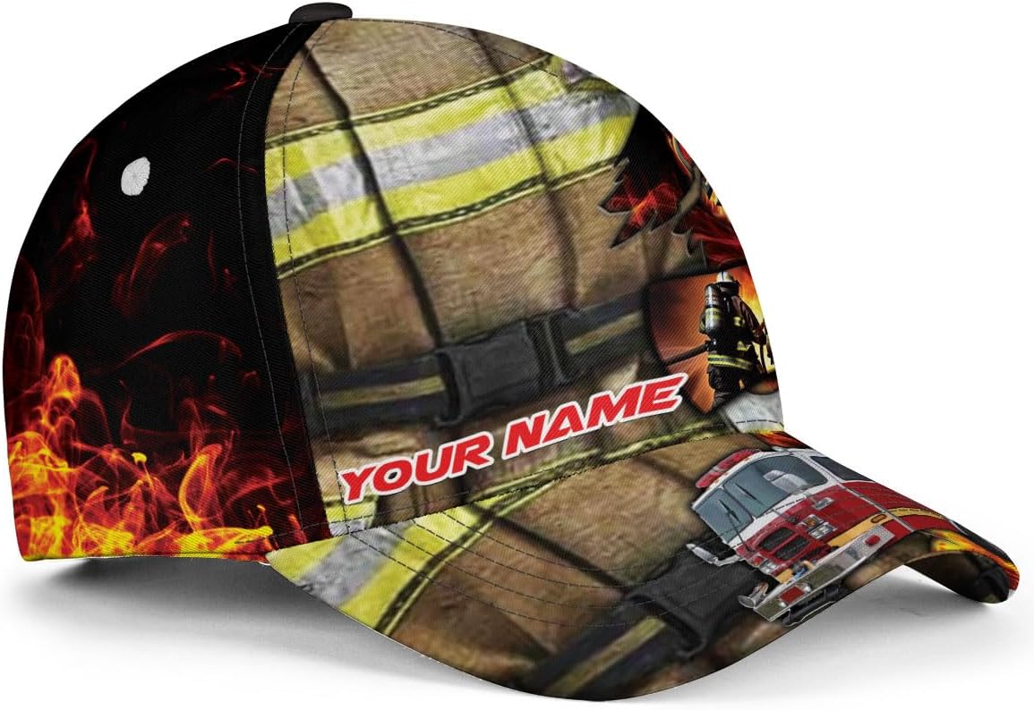 Personalized Firefighter Baseball Caps, Firefighter Hats, Fire Department Hat, Fireman Cap Thin Red Line Trucker Hats