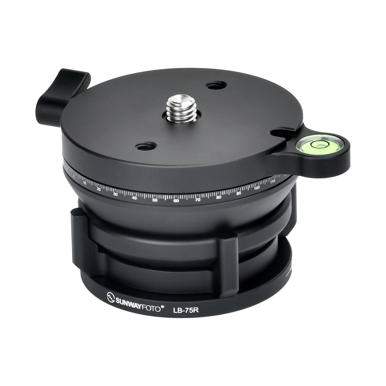 SUNWAYFOTO LB-75R 360 - Cabezal de trípode con Base de nivelación panorámica, Capacidad de Carga de 15 kg