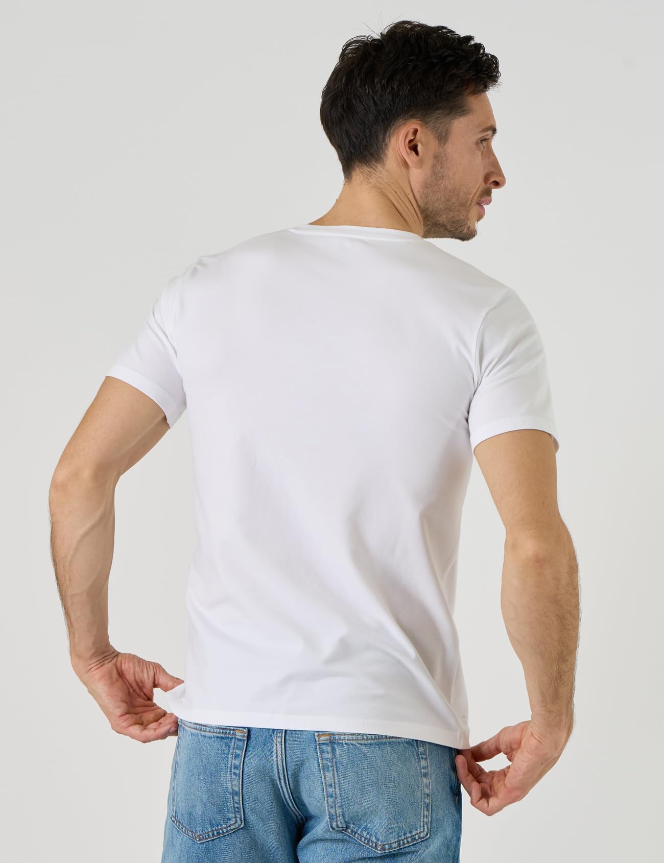 LAPASA Herren T-Shirts 3er Pack Baumwolle V-Ausschnitt Unterhemden