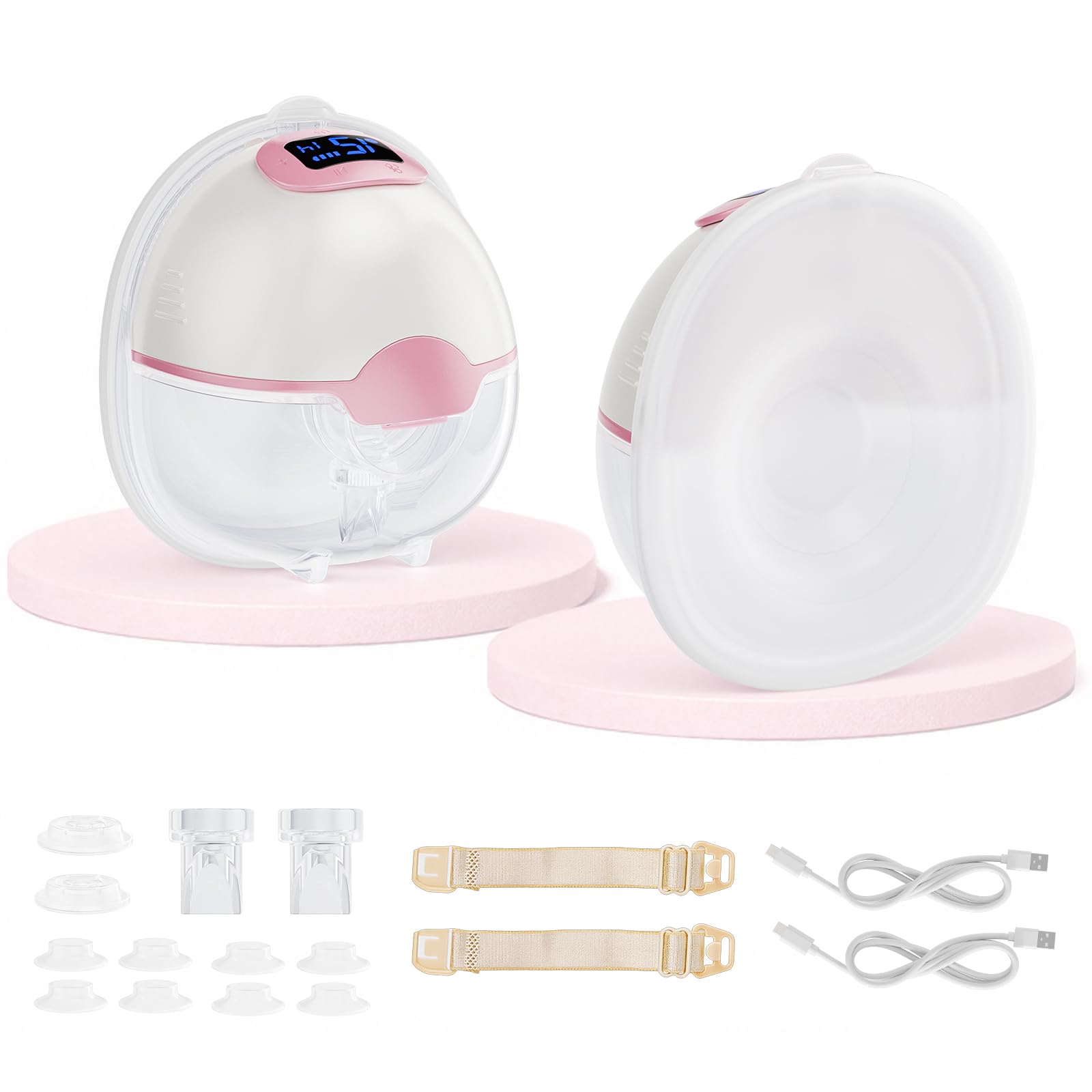 Milchpumpe Elektrisch Handsfree, 360 ml, 15 Stufen, 3 Modi, BPA-frei | 112° Komfortwinkel, LED-Touchdisplay, 48 dB leise, Anti-Rückfluss, Memory-Funktion, USB-C, bis zu 7 Anwendungen