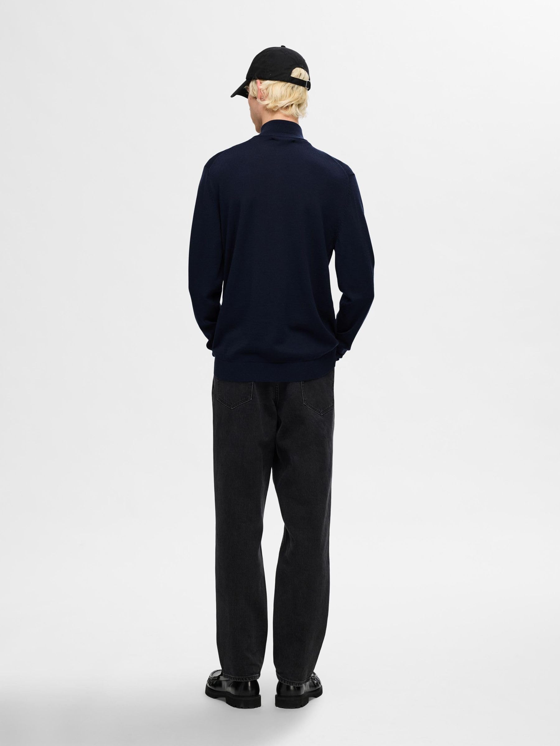 SELECTED HOMME Half-Zip Jumper 100% Merino Wool