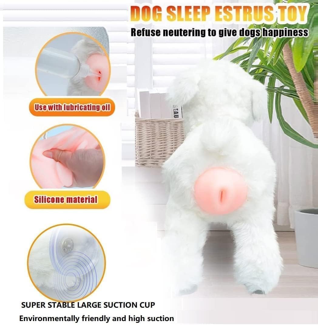 Haustierpartner Spielzeug, Hunde interaktive Plüsch -Quietschspielzeug, männliches Hund Östrusspielzeug Langlebige Füllung Hundespielzeug, Paarungsspielzeug für männliche Hunde Angst White 18cm/7.1in