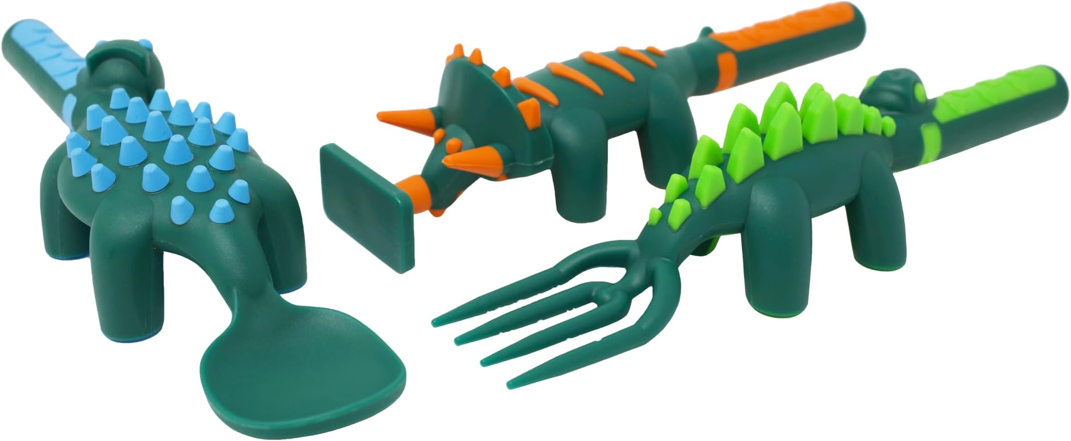 Constructive Eating - Toddler Dinosaur Utensils Made in USA - Silverware for Toddlers - Utensils for Kids - Constructive Eating Utensil Set