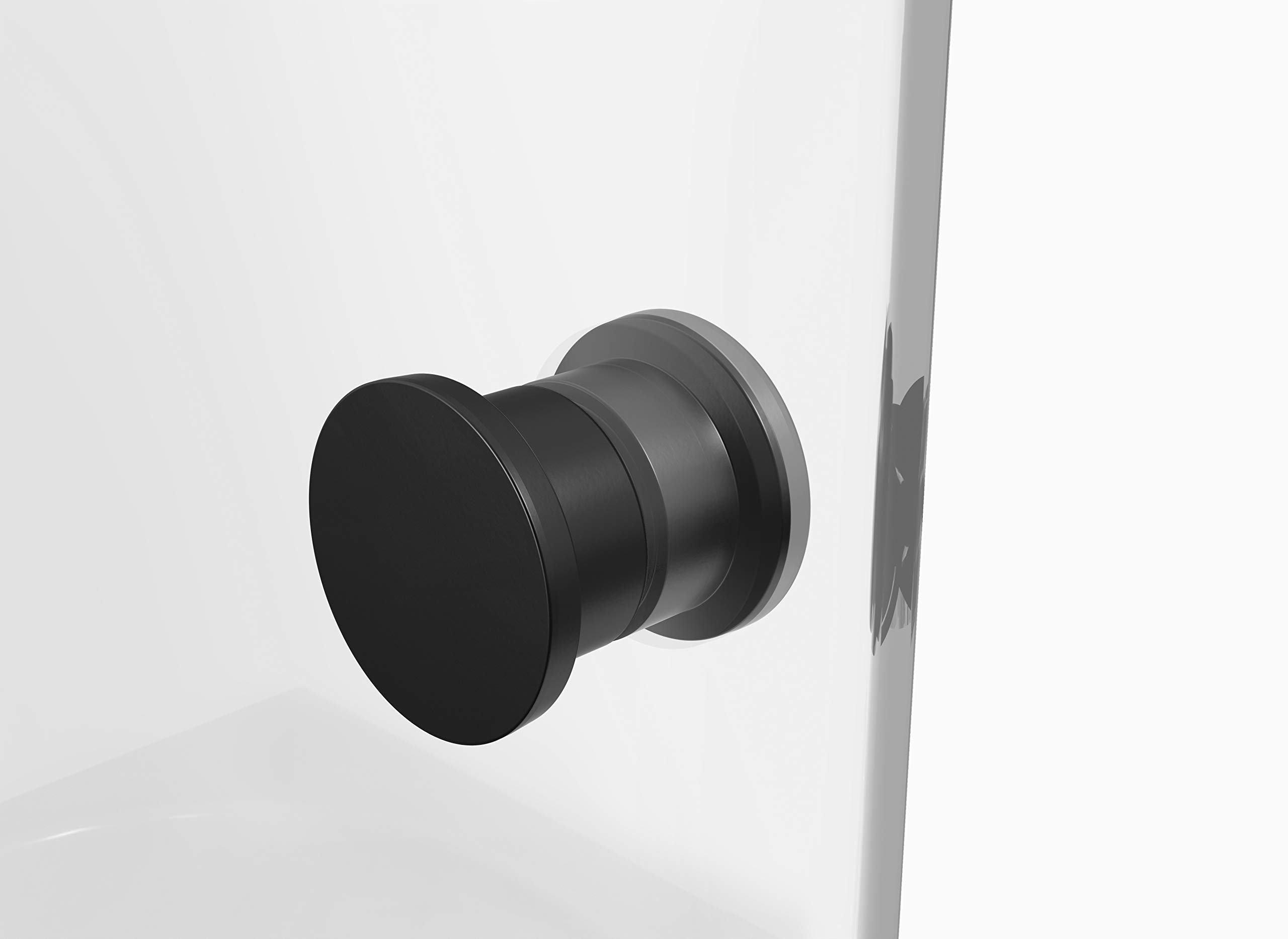 Mampara de ducha GALLERY 80 x 140 cm - abatible en una parte - montable en ambos lados - vidrio de seguridad monocapa de 4 mm de espesor - diseño negro mate