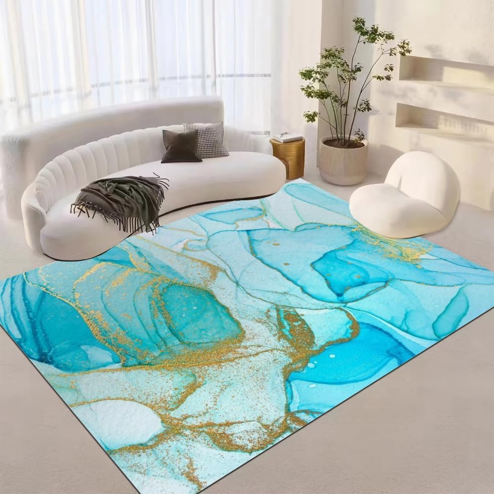 Tapis de salon impression 3D lavable antitache sans poils