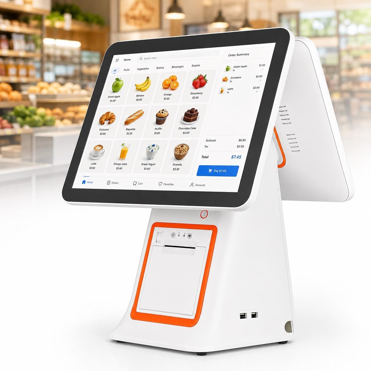Pago con Pantalla táctil, pos de Pantalla Dual