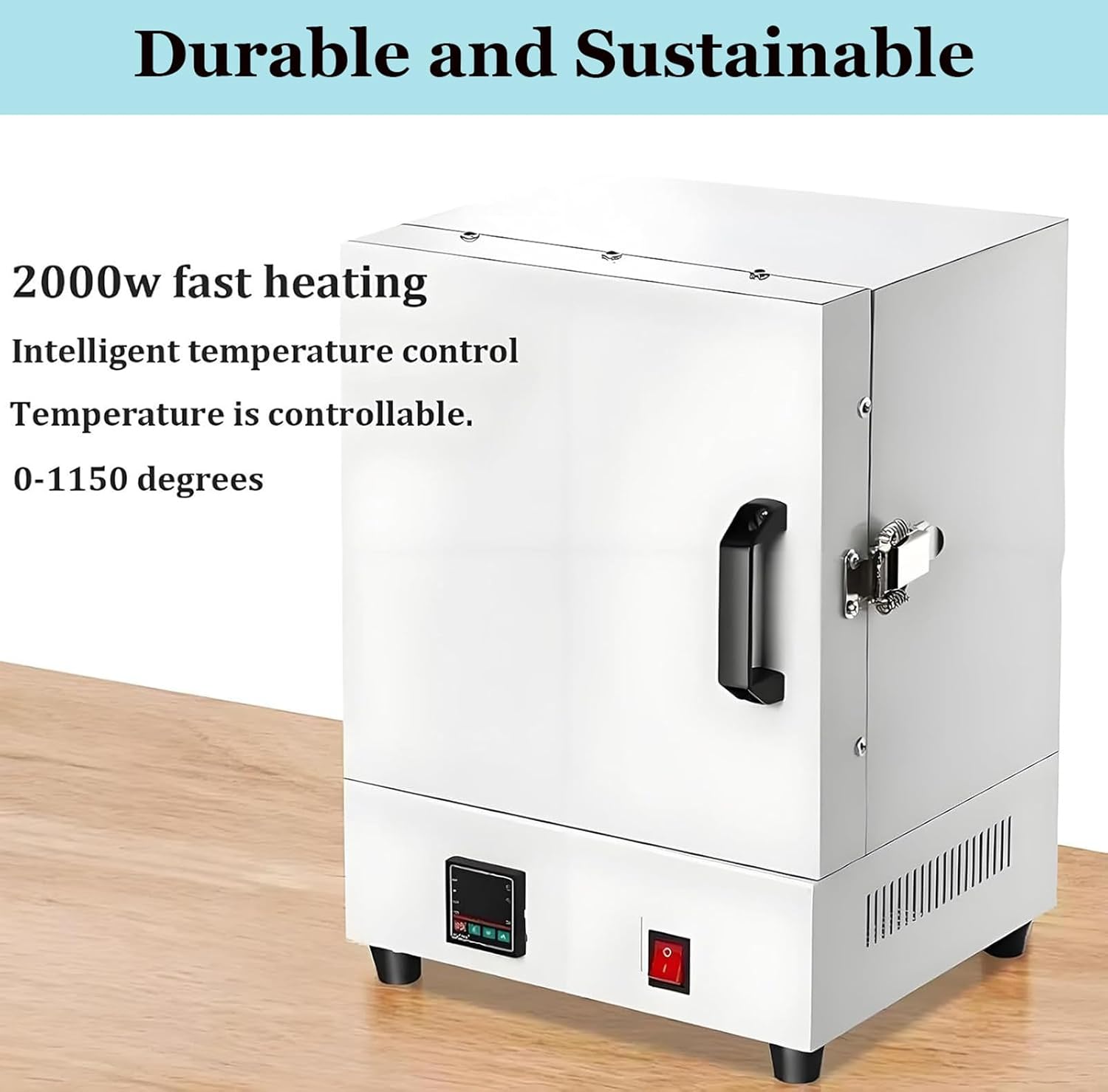 2000W 1150℃ Enclosed Muffle Furnace, Electric Burnout Oven Kiln with Temperature Control for Metal Melting, Ceramic Sintering, Heat Treatment & Lab Industrial Heating