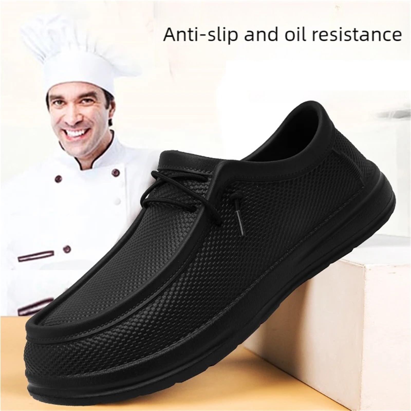 Scarpe da Chef Antiscivolo Scarpe da Chef dell'hotel Uomo | Suola antiscivolo da uomo Plus Size Cucina Giardino Lavoro Scarpe da pesca