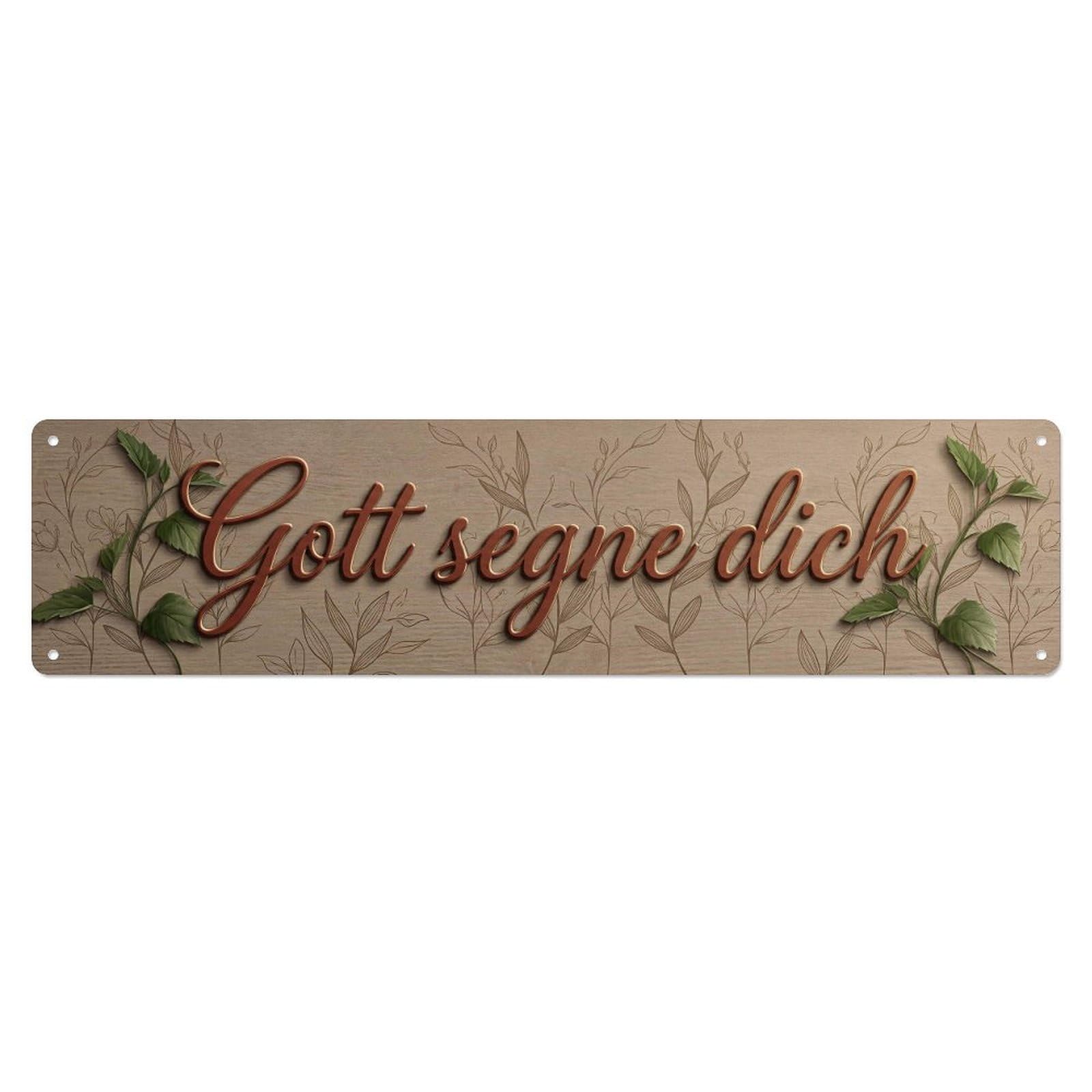 Okahys 4X16inch(10X40cm) Gott Segne Dich Blessing Faith Vintage Metal Tin Sign
