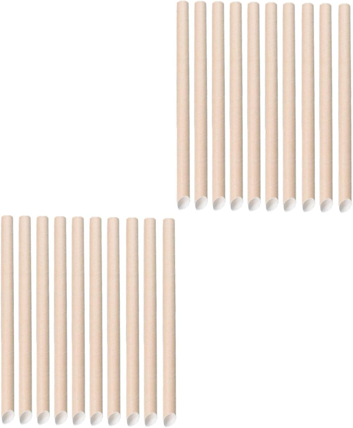 Ciieeo 100pcs Disposable Paper Drinking Straws Natural Kraft 12x200mm Biodegradable Beverage Straws for Milk Tea Juice and Store Use