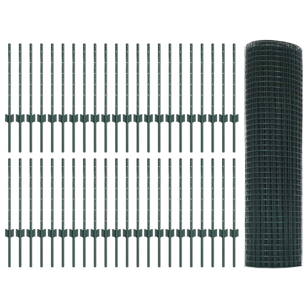 Set di pannelli di recinzione per esterni con superficie verniciata a polvere, verde, pannelli modulari per recinzione per giardino e terrazza, design personalizzabile per privacy e sicurezza, robusti