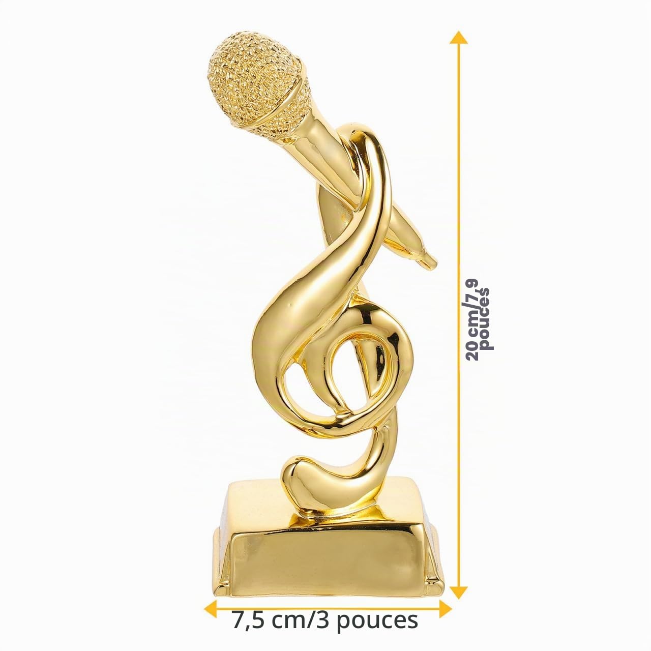 Alipis Trophée De Microphone Doré Trophée De Chant Trophée De Récompense Trophée De Décoration en Or Microphone Petit Microphone Décor Musical Microphone pour Enfants Mini Petit