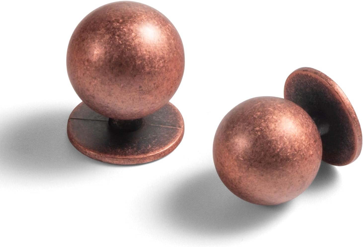 Yanxia Set of 12 -Sleek Round Antique Copper Cabinet Knobs - Retro and Minimalist Hardware for Stylish Home Enhancement - 1 1/8 Inch Diameter