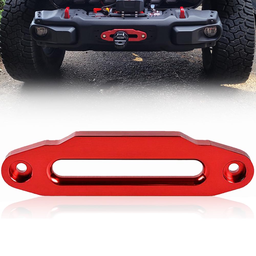 AutoXcessori 1PC Red Anodized Aluminum 15000lbs Hawse Fairlead 10